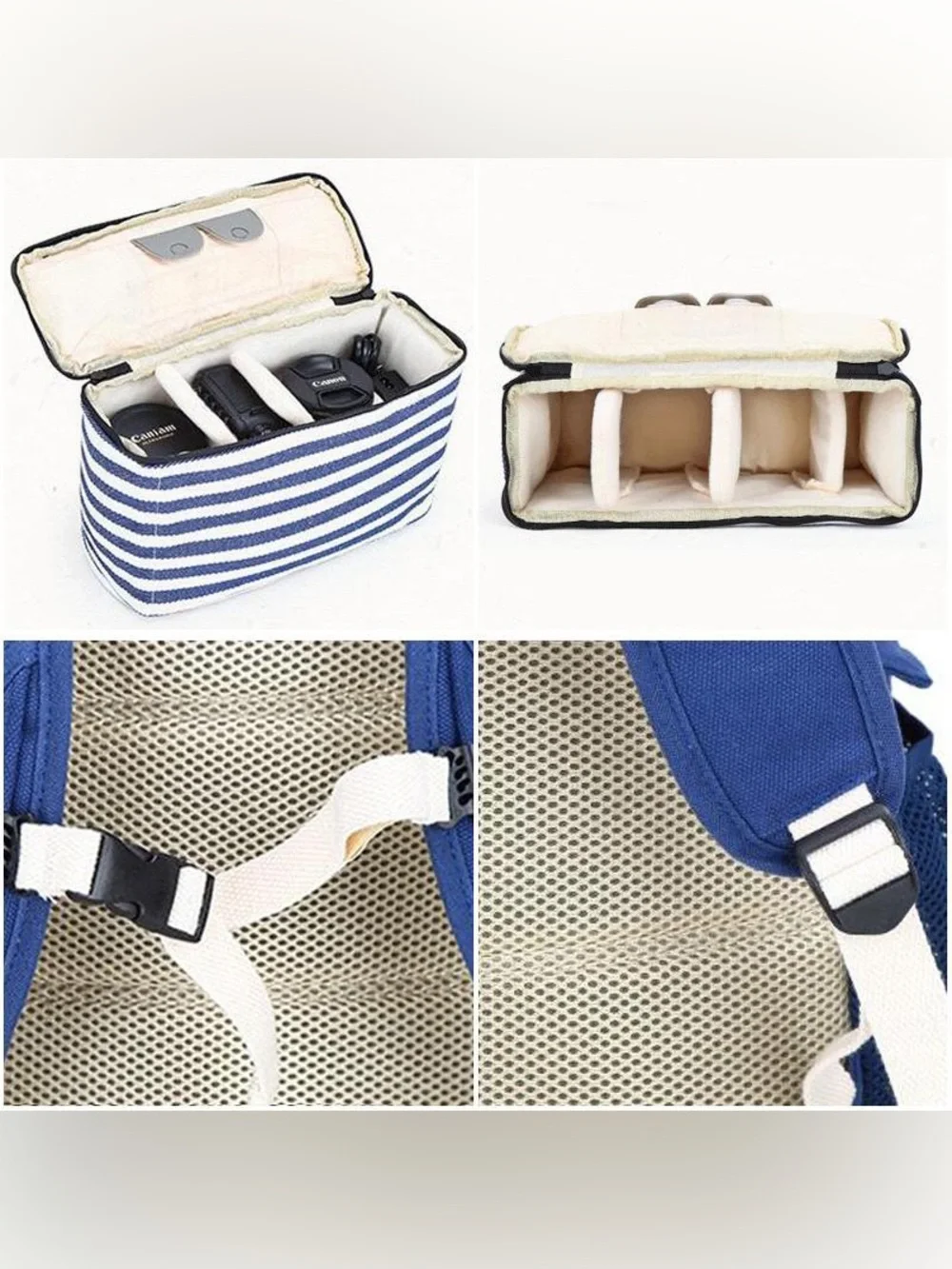 Brand New-Kattee canvas camera backpack featuring a brown faux-leather